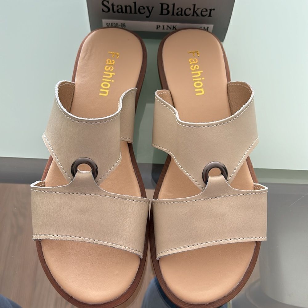 Stanley blacker fashion sandals new 6m cream tan - Picture 2 of 7
